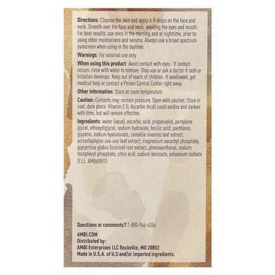 AMBI Vitamin C Face Glow Serum 1 Fl Oz Pack of 1