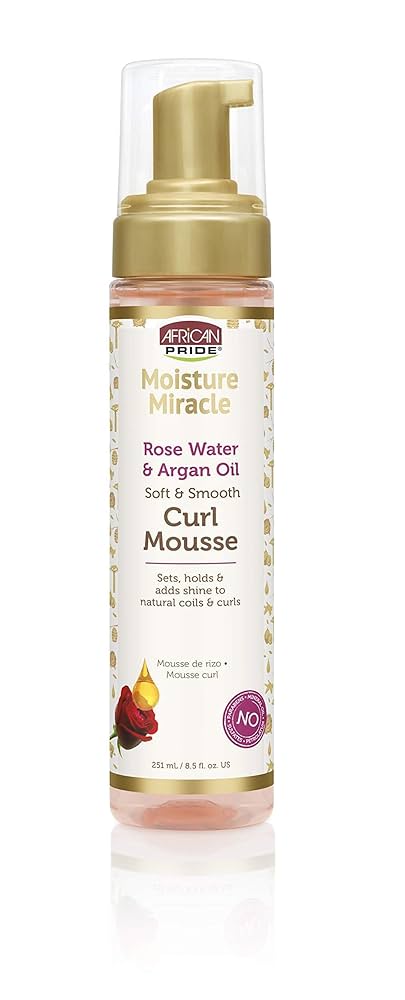 African Pride Curl Mousse Rose Water Argan Oil 8.5 Oz