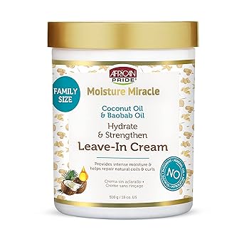 African Pride Leave-In Hair Cream, Coconut & Baobab, 15 Oz