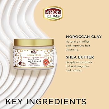 African Pride Moroccan Clay & Shea Butter Masque 12oz