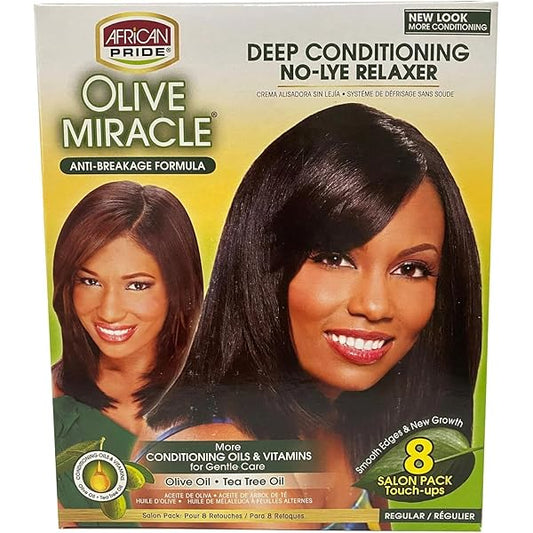 African Pride Olive Miracle Deep Conditioning Relaxer REGULAR TOUCH UP Kit