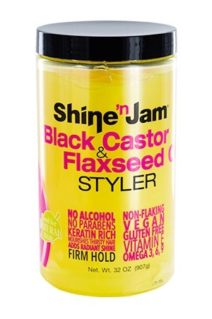 AmPro Shine-N-Jam Styler with Black Castor & Flaxseed Oil, 16 Oz