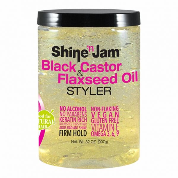 AmPro Shine-N-Jam Styler with Black Castor & Flaxseed Oil, 16 Oz