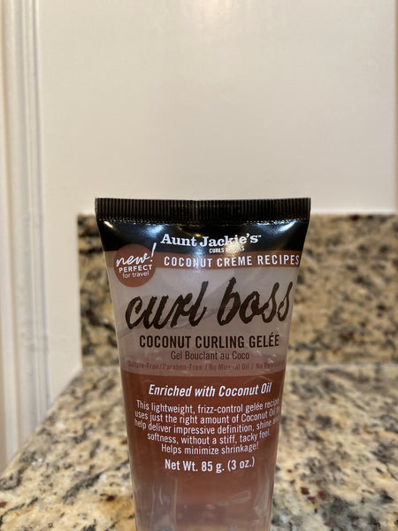 Aunt Jackie's Curl Boss Coconut Gelee, Travel Size 3oz