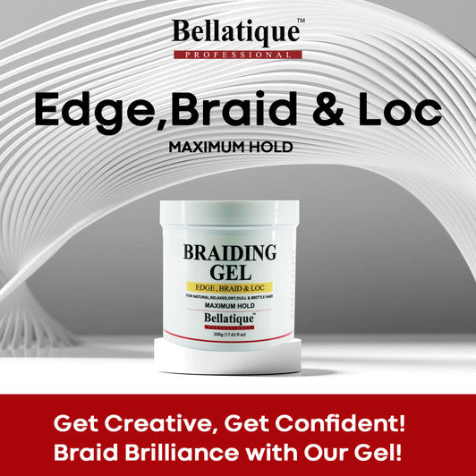 BELLATIQUE Edge Control & Braiding Gel, Maximum Hold 4 Oz