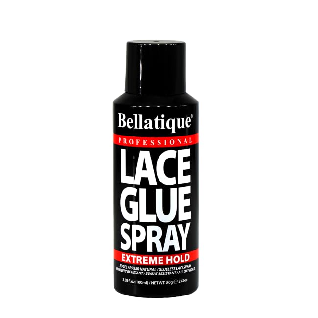 BELLATIQUE Lace Glue Spray 4.06 Oz - Extreme Hold, Flake Free