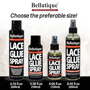 BELLATIQUE Lace Glue Spray 8.45 Oz - Extreme Hold, Quick Drying