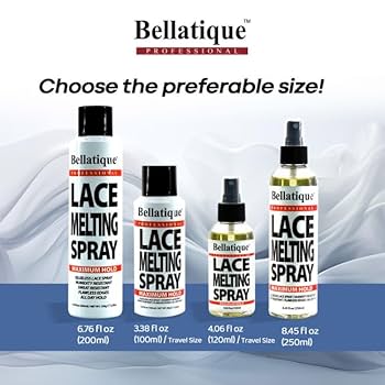 BELLATIQUE Lace Melting Spray 8.45 Oz - Maximum Hold, Fast Drying