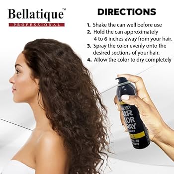 BELLATIQUE Temporary Hair Color Spray 3.52 Fl Oz Pack of 1
