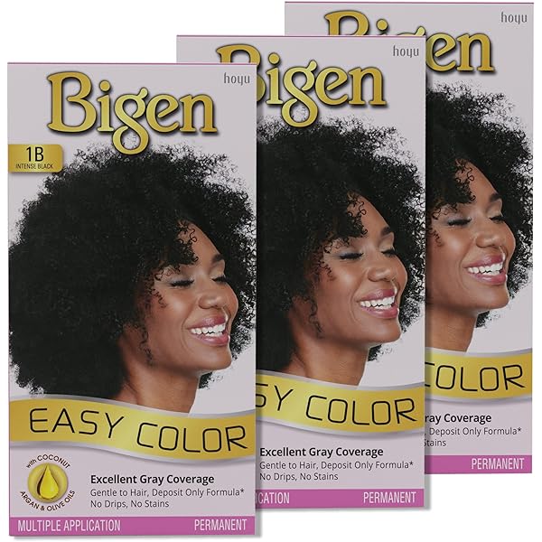 Bigen Easy Color Hair Dye, Intense Black, Aloe Olive Oil