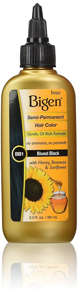 Bigen Semi Permanent Hair Color, Bluest Black 3.0 Oz