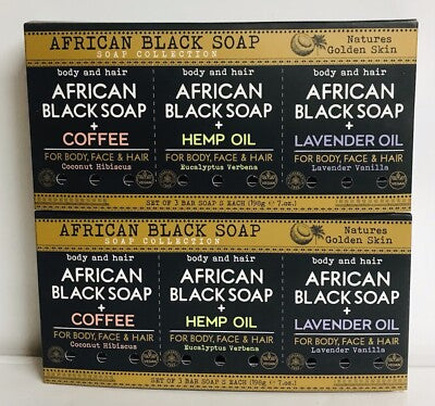 By Natures African Black Soap with Coconut Oil, 6 Oz Pack of 1