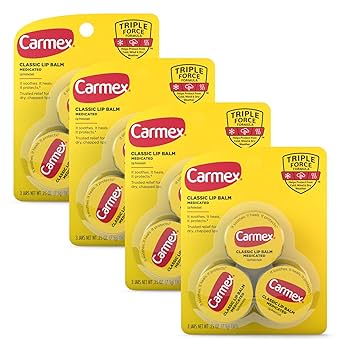 Carmex Classic Medicated Lip Balm 0.25 Oz Pack of 3