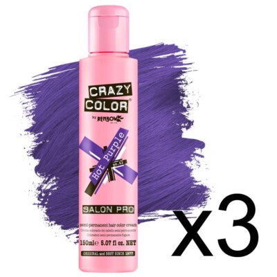 Crazy Color Hot Purple Semi Permanent Hair Color 5.07 Oz