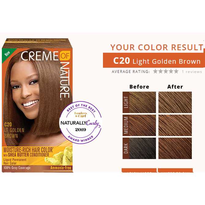 Creme Of Nature Light Golden Brown Moisture-Rich Hair Colour C20