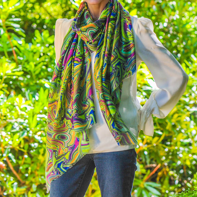 Dream World Silky Satin Wrap Scarf, Black, 1 Wrap Cap