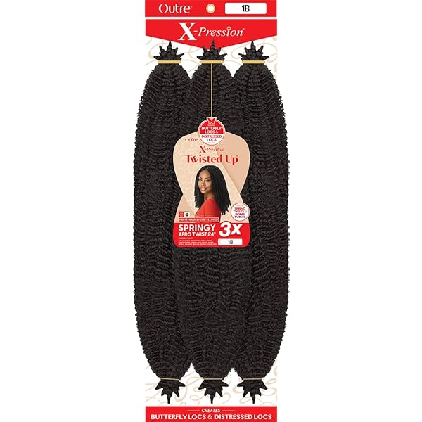 Hair Zone 3X Jamaican Twist 36 Crochet Braid - 1 Jet Black