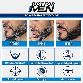 Just For Men 1-Day Beard & Brow Color, Pack of 1