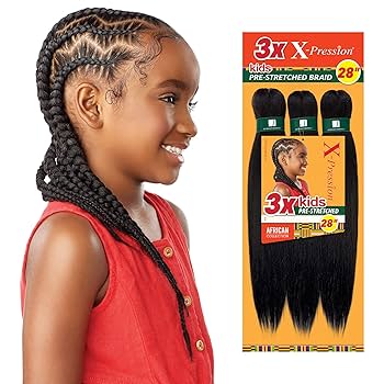 Sensationnel Kids Xpression Pre-Stretched Braiding Hair, 1 Pack