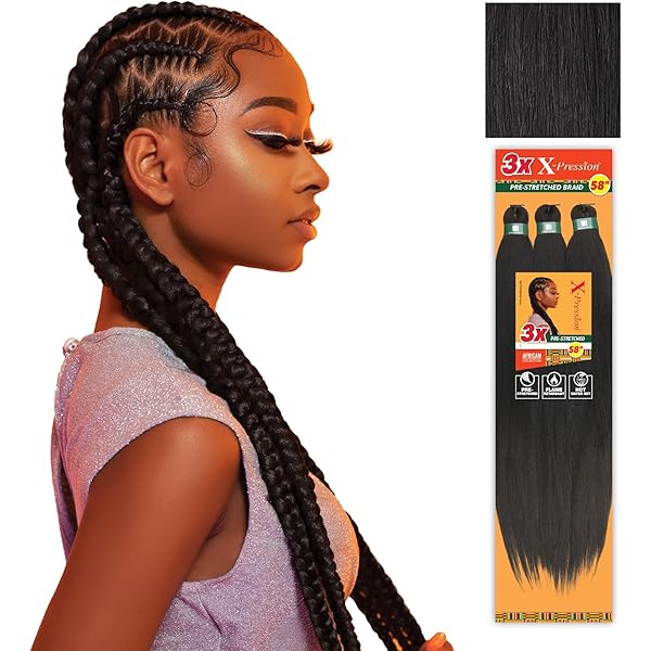 Sensationnel Xpression 58-Inch Braiding Hair, Pack of 2 Jet Black