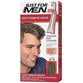 VOOR STAD Easy Comb-in Color, Real Black, Targeted Gray Coverage