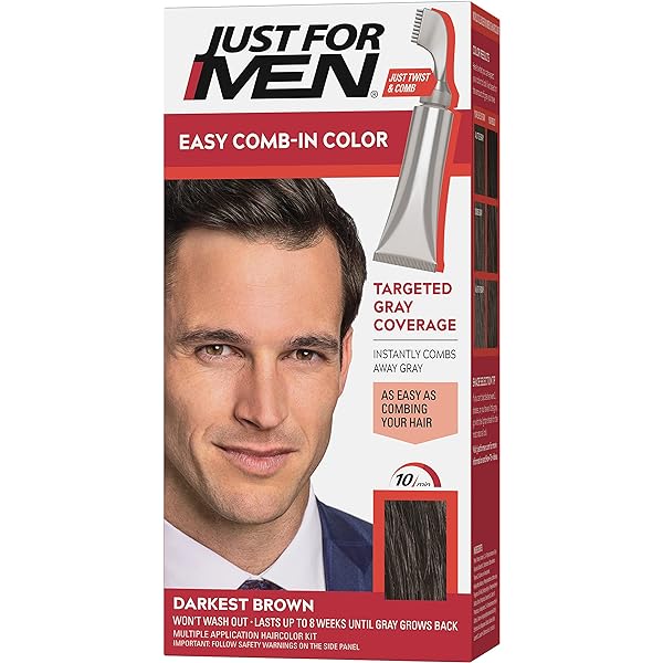 VOOR STAD Easy Comb-in Color, Real Black, Targeted Gray Coverage
