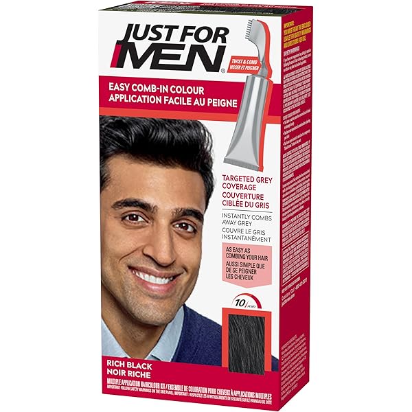 VOOR STAD Easy Comb-in Color, Real Black, Targeted Gray Coverage