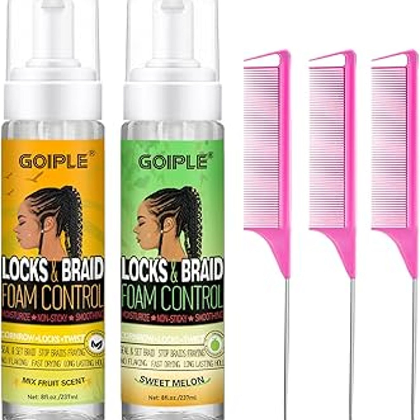 GOIPLE Locks & Braid Foam Control Mousse Mix Fruit 8oz
