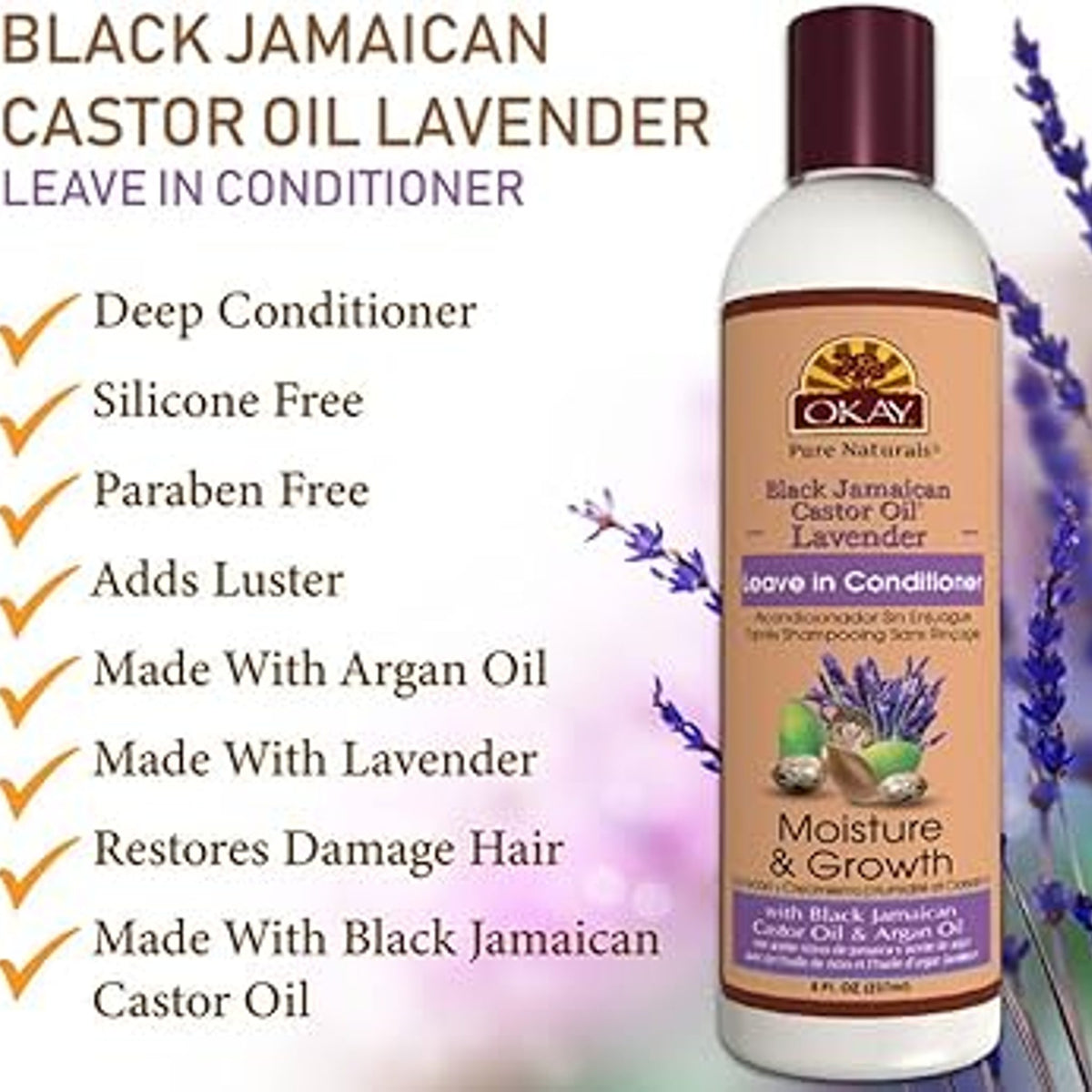 Okay Pure Naturals Leave-in Conditioning Lavender, Pack of 12