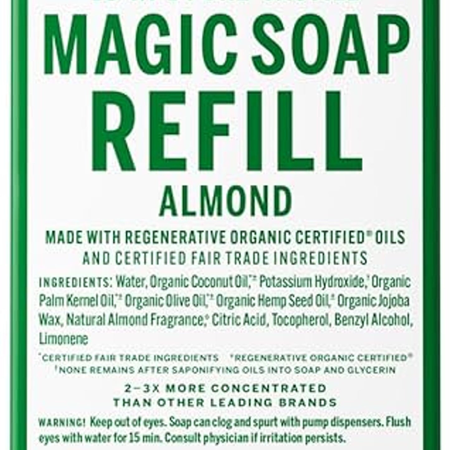 Dr. Bronner's Organic Pure Castile Liquid Soap Almond