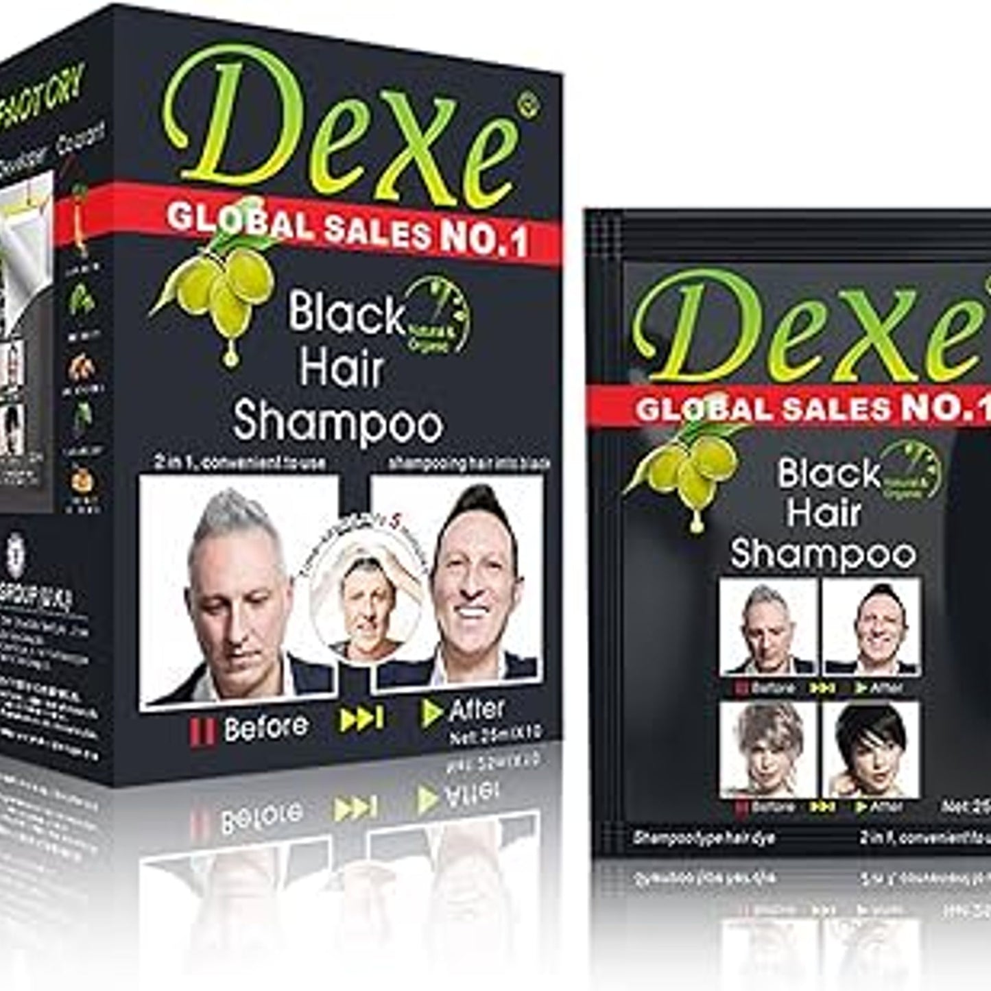 Dexe A Wash Black Permanent Hair Color Shampoo 200 Ml