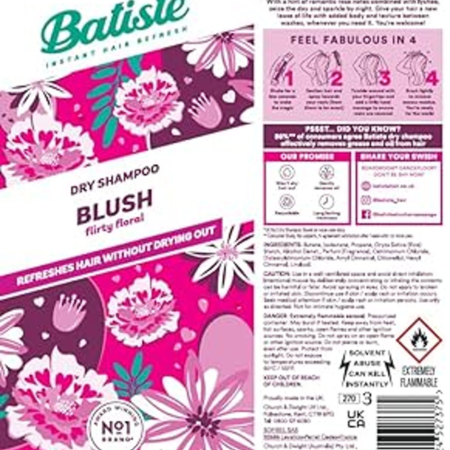 Batiste Dry Shampoo Blush 6.73 Oz for Unisex
