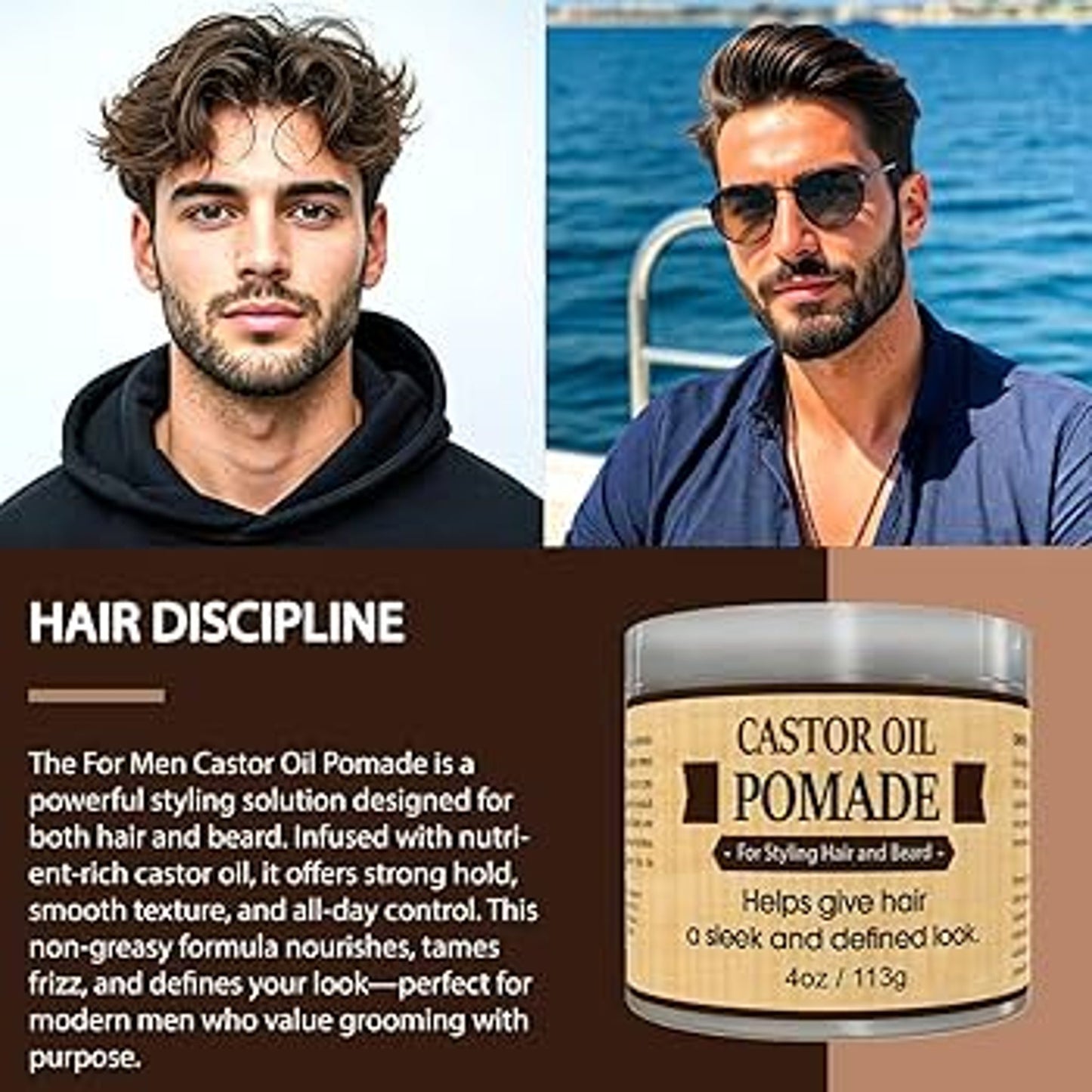 Okay Pure Naturals Castor Oil Pomade 4 Oz - Hair & Beard Styling
