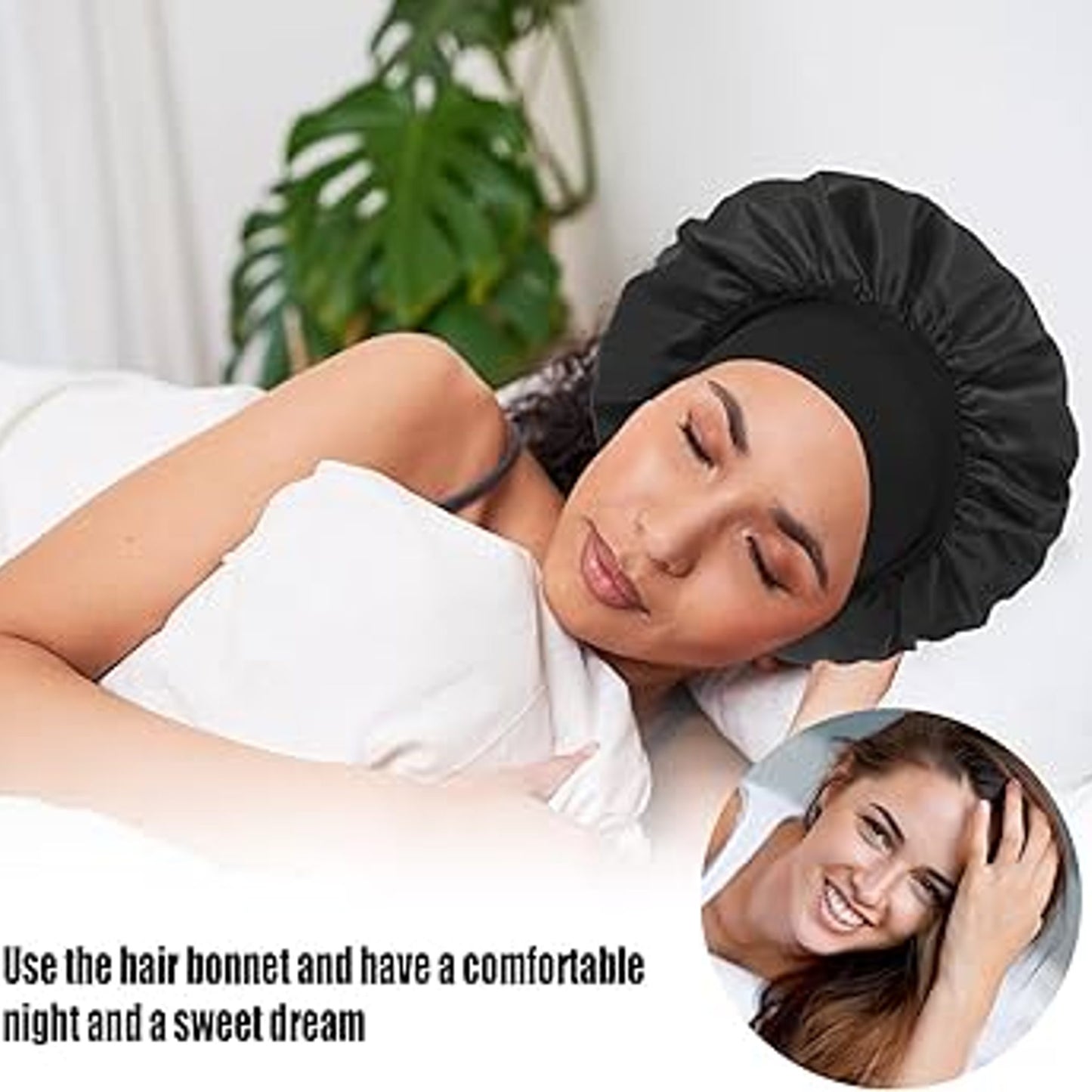 Dream Satin Wide Band Bonnet for Women, One Size