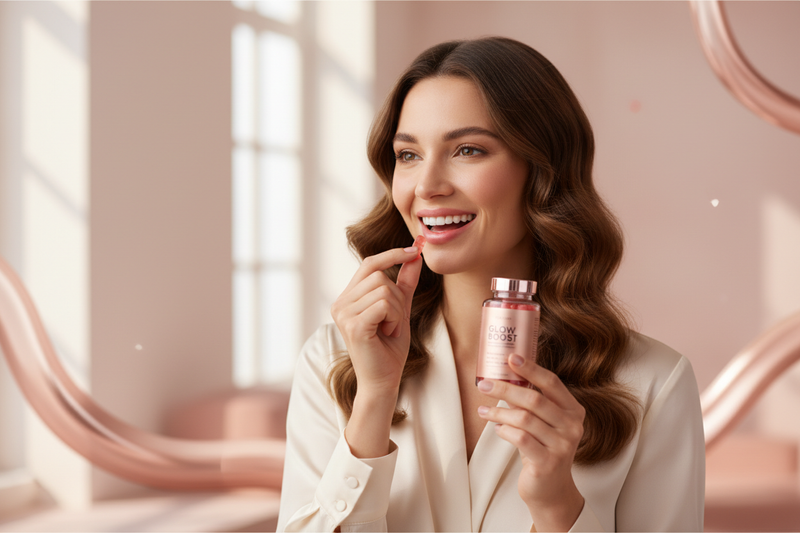 I want an image for my about us banner showing a smiling lady or person using one of the store products and make it more attractive following the color scheme of the store. It should reflect what the store is about and best describe what we do