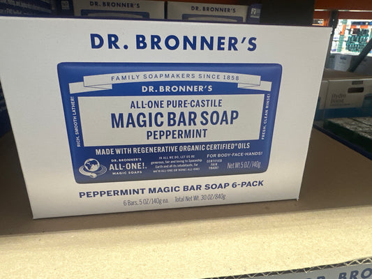 Dr. Bronner's Peppermint Bar Soap 6-Pack