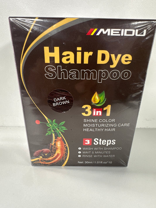 MEIDU 3-in-1 Dark Brown Hair Dye Shampoo